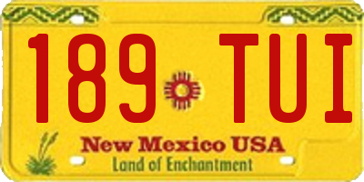 NM license plate 189TUI