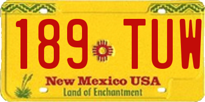 NM license plate 189TUW