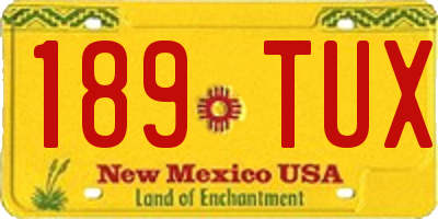 NM license plate 189TUX