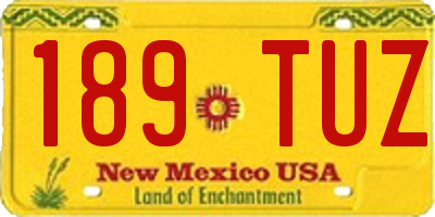 NM license plate 189TUZ
