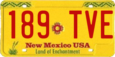 NM license plate 189TVE