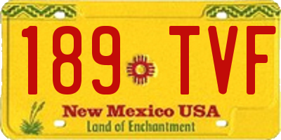 NM license plate 189TVF