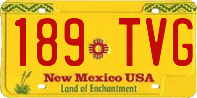 NM license plate 189TVG