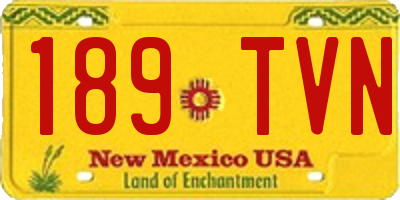 NM license plate 189TVN