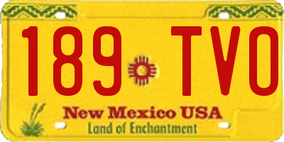 NM license plate 189TVO