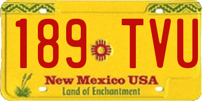 NM license plate 189TVU