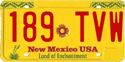 NM license plate 189TVW