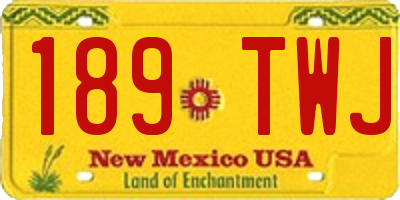 NM license plate 189TWJ