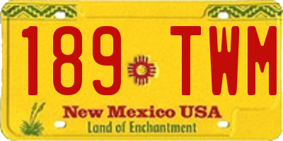 NM license plate 189TWM