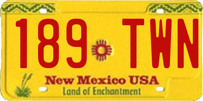 NM license plate 189TWN