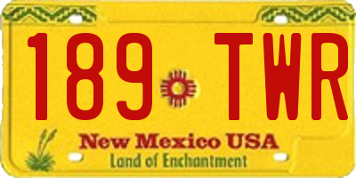 NM license plate 189TWR