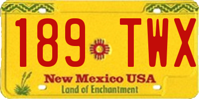 NM license plate 189TWX