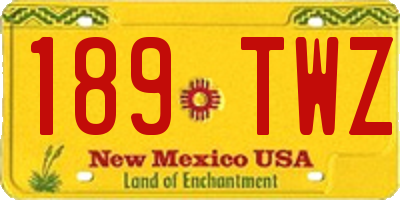 NM license plate 189TWZ