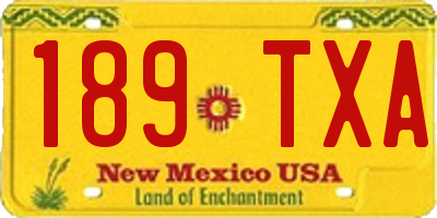 NM license plate 189TXA