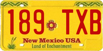 NM license plate 189TXB