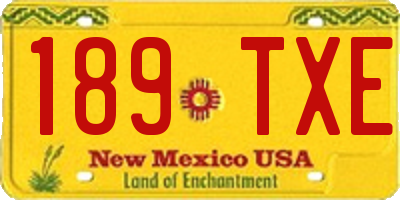 NM license plate 189TXE