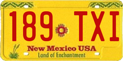 NM license plate 189TXI