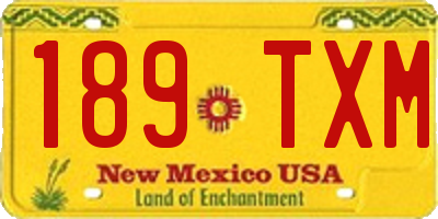 NM license plate 189TXM