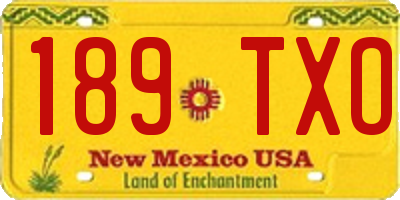 NM license plate 189TXO