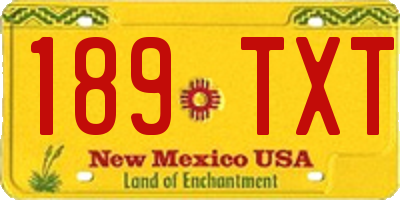 NM license plate 189TXT