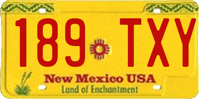 NM license plate 189TXY