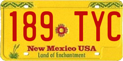 NM license plate 189TYC