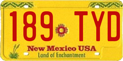NM license plate 189TYD