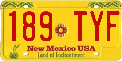 NM license plate 189TYF