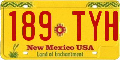 NM license plate 189TYH