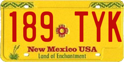 NM license plate 189TYK
