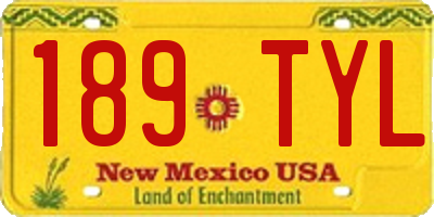 NM license plate 189TYL