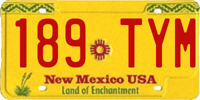 NM license plate 189TYM