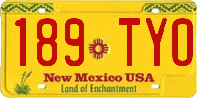 NM license plate 189TYO
