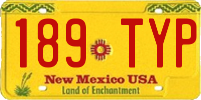 NM license plate 189TYP