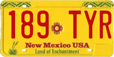 NM license plate 189TYR
