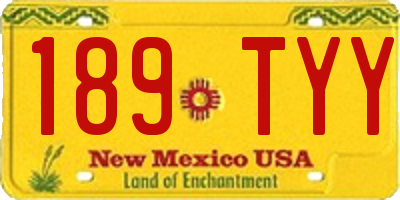 NM license plate 189TYY