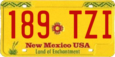 NM license plate 189TZI