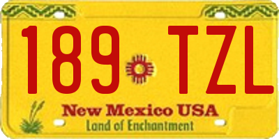 NM license plate 189TZL