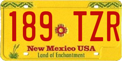 NM license plate 189TZR