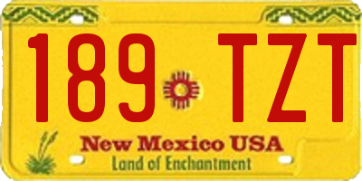 NM license plate 189TZT