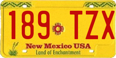 NM license plate 189TZX