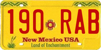 NM license plate 190RAB