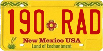 NM license plate 190RAD