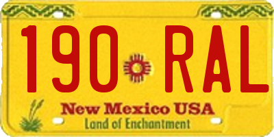 NM license plate 190RAL