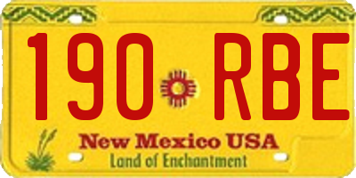 NM license plate 190RBE