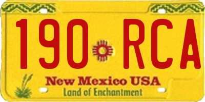 NM license plate 190RCA