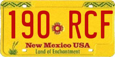 NM license plate 190RCF