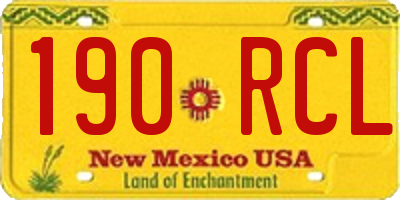 NM license plate 190RCL