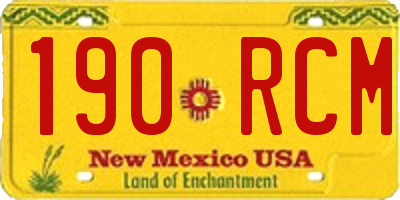 NM license plate 190RCM