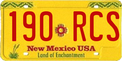 NM license plate 190RCS